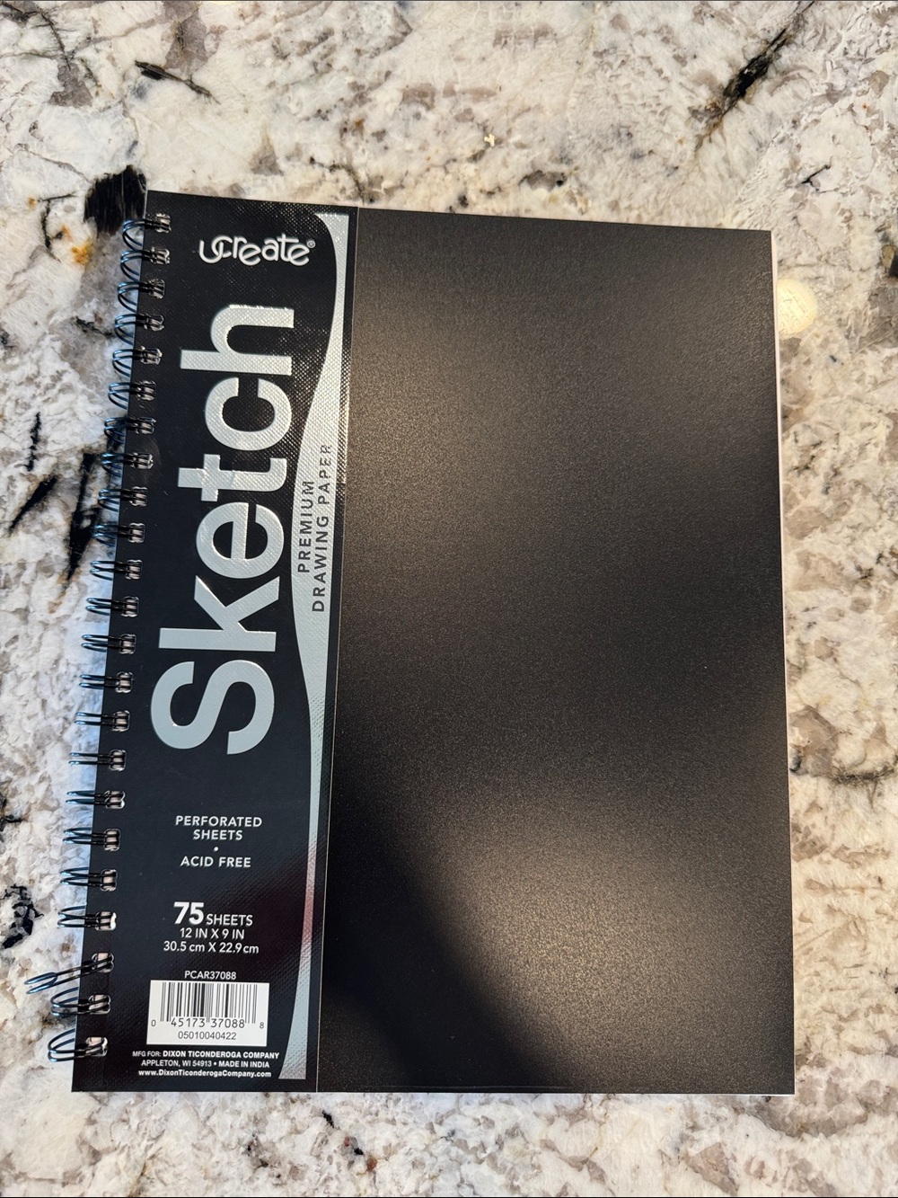 Create Brand Black Spiral Sketch Notebook